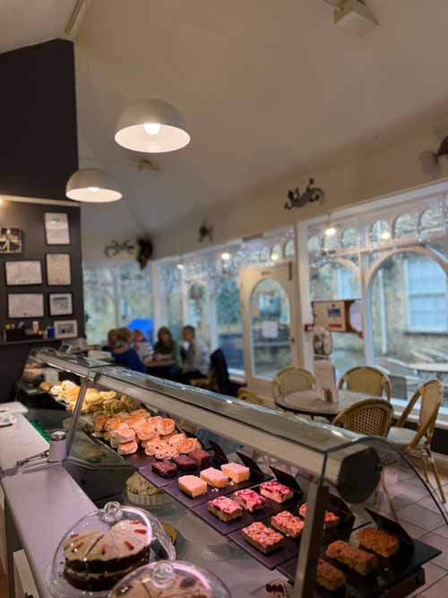 cakes in the fridge at cafe mosaic